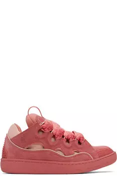 Розовые кожаные кроссовки Curb Lanvin