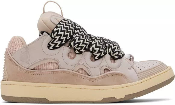 Розовые кожаные кроссовки Curb Lanvin, Pale pink