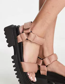 Розовые кожаные сандалии AllSaints Helium