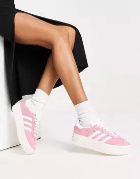 Розовые кроссовки на платформе adidas Originals Gazelle Bold