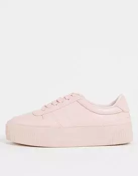 Розовые кроссовки на шнуровке на платформе ASOS DESIGN Duet