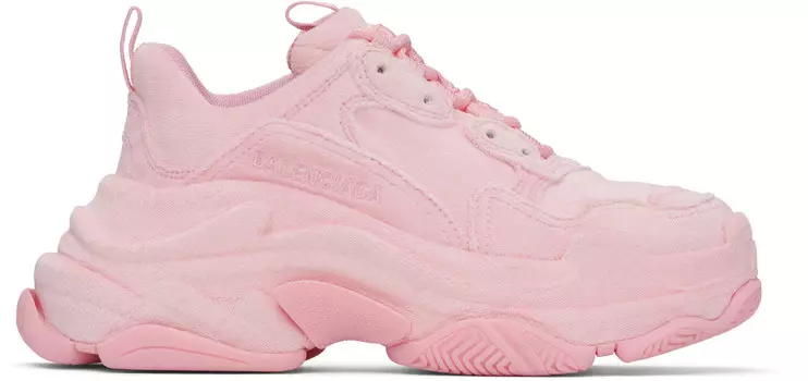 Розовые кроссовки Triple S Balenciaga