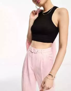 Розовые льняные брюки в тон с поясом и другие Stories & Other Stories