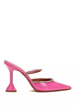 Розовые лакированные туфли gilda на каблуке Amina Muaddi