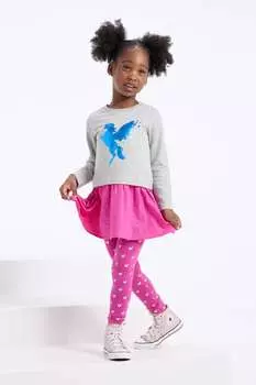 Розовые леггинсы с веселыми сердечками и поясом Hatley, розовый