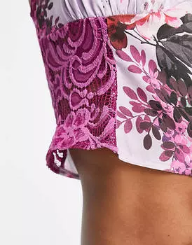 Розовые майки с кружевными вставками и воротником-хомутом ASOS DESIGN