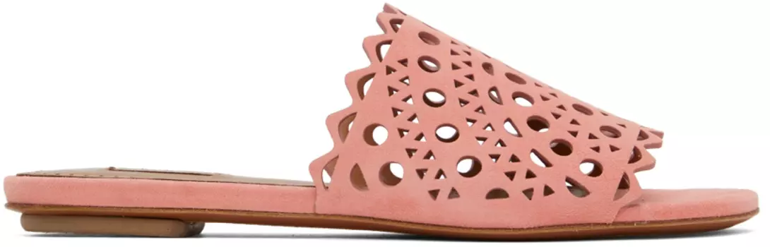 Розовые мюли из козьей кожи ALAA