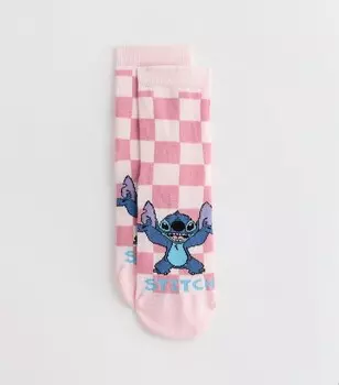 Розовые носки Disney Lilo & Stitch в шахматном порядке New Look, розовый