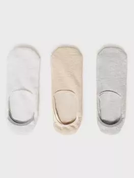 Розовые носки-слипоны Mango, цвет White/Beige/Grey