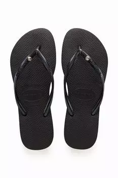 Розовые облегающие босоножки с кристаллами Havaianas, черный