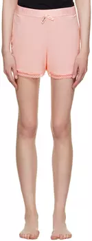 Розовые пижамные шорты с кружевной отделкой Moschino