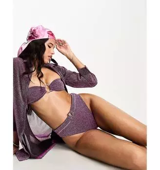 Розовые плавки бикини с завышенной талией и завышенной талией ASOS DESIGN mix and match