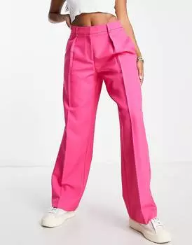 Розовые повседневные брюки для мальчика с напуском ASOS DESIGN Hourglass Hourglass