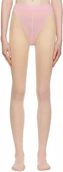 Розовые прозрачные колготки Mugler Edition Wolford