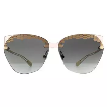 Розовые прозрачные серые солнцезащитные очки «кошачий глаз» с градиентом Bvlgari, розовый