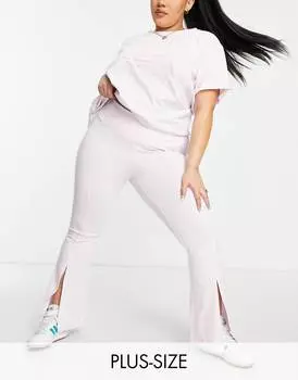 Розовые расклешенные брюки adidas Originals '80's Aerobic' Plus с разрезом спереди