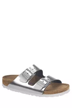 Розовые сандалии Аризона Birkenstock, серебряный