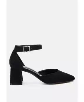 Розовые сандалии Rozita на устойчивом каблуке из микрофибры London Rag, черный