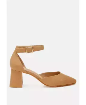 Розовые сандалии Rozita на устойчивом каблуке из микрофибры London Rag, коричневый/бежевый