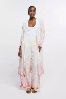 Розовые широкие брюки с эффектом оттенения River Island, розовый