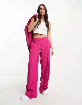 Розовые широкие брюки строгого кроя Noisy May