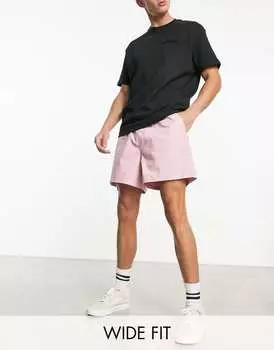 Розовые широкие шорты чинос укороченной длины ASOS DESIGN