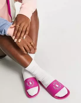 Розовые шлепанцы Polo Ralph Lauren x ASOS Exclusive Collab