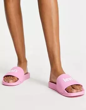 Розовые шлепанцы с логотипом Levi's