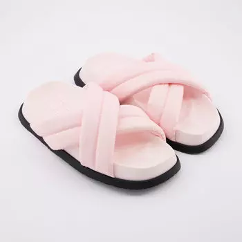 Розовые шлепанцы с мягкой подкладкой и перекрещенными ремешками на носке Tommy Jeans