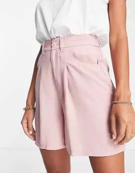 Розовые шорты из смесового льна ASOS DESIGN