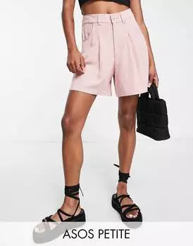Розовые шорты из смесового льна ASOS DESIGN Petite