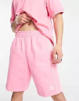 Розовые шорты с 3 полосками и логотипом adidas Originals Rekive