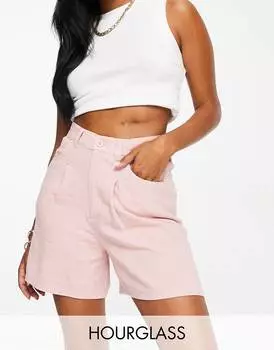 Розовые шорты с драпировкой в виде песочных часов ASOS DESIGN