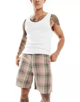 Розовые шорты в клетку ASOS DESIGN