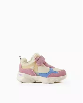 Розовые спортивные туфли для девочки со шнурками и самоклеющейся застежкой Zippy, розовый