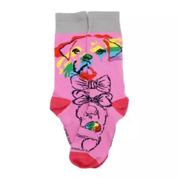 Розовые светоотражающие радужные носки для собак от Sock Panda (женские размеры для взрослых, средние)