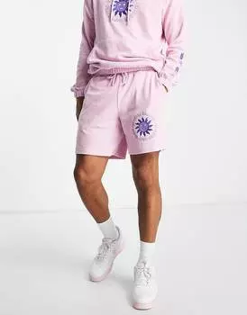 Розовые свободные шорты из полотенец с вышивкой ASOS DESIGN