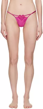 Розовые трусики-танга с сердечками Fleur du Mal