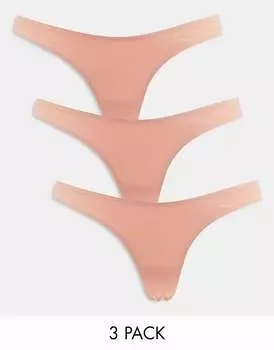 Розовые трусы Topshop Base Layers 3 в наборе