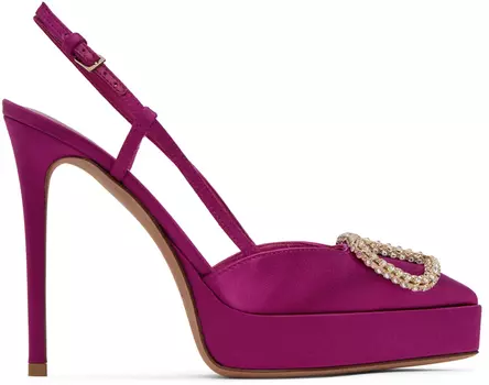 Розовые туфли на каблуке с логотипом V Valentino Garavani