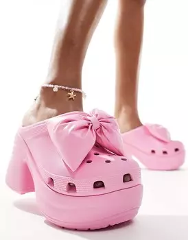 Розовые твидовые сабо Crocs Siren
