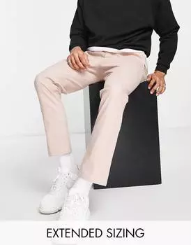 Розовые узкие брюки чинос с эластичной талией ASOS DESIGN