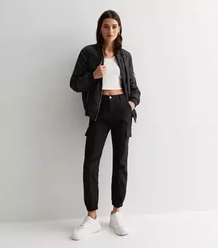 Розовые ванильные черные брюки карго Pink Vanilla, черный