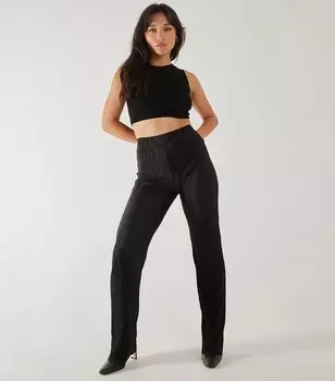 Розовые ванильные черные брюки плиссе Pink Vanilla, черный