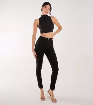 Розовые ванильные черные брюки узкого кроя Pink Vanilla, черный