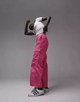 Розовые вельветовые брюки прямого кроя Topshop Petite