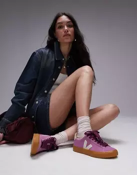 Розовые замшевые кроссовки VEJA Campo