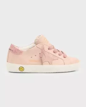 Розовые замшевые низкие кеды Girl's Superstar Golden Goose, цвет Shadow Gray Ash
