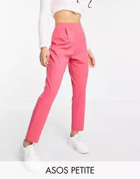 Розовые зауженные брюки из джерси ASOS DESIGN Petite