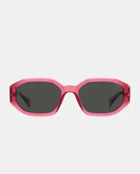 Розовые женские солнцезащитные очки с геометрическим узором и поляризационными линзами Polaroid, розовый